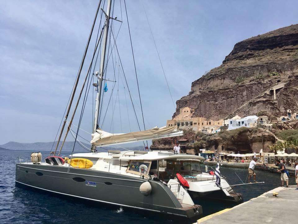 Nigel James Yacht Charter crewed charter catamaran World's End in Greece