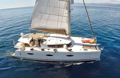 Nigel James Yacht Charter crewed charter catamaran High Jinks in Greece